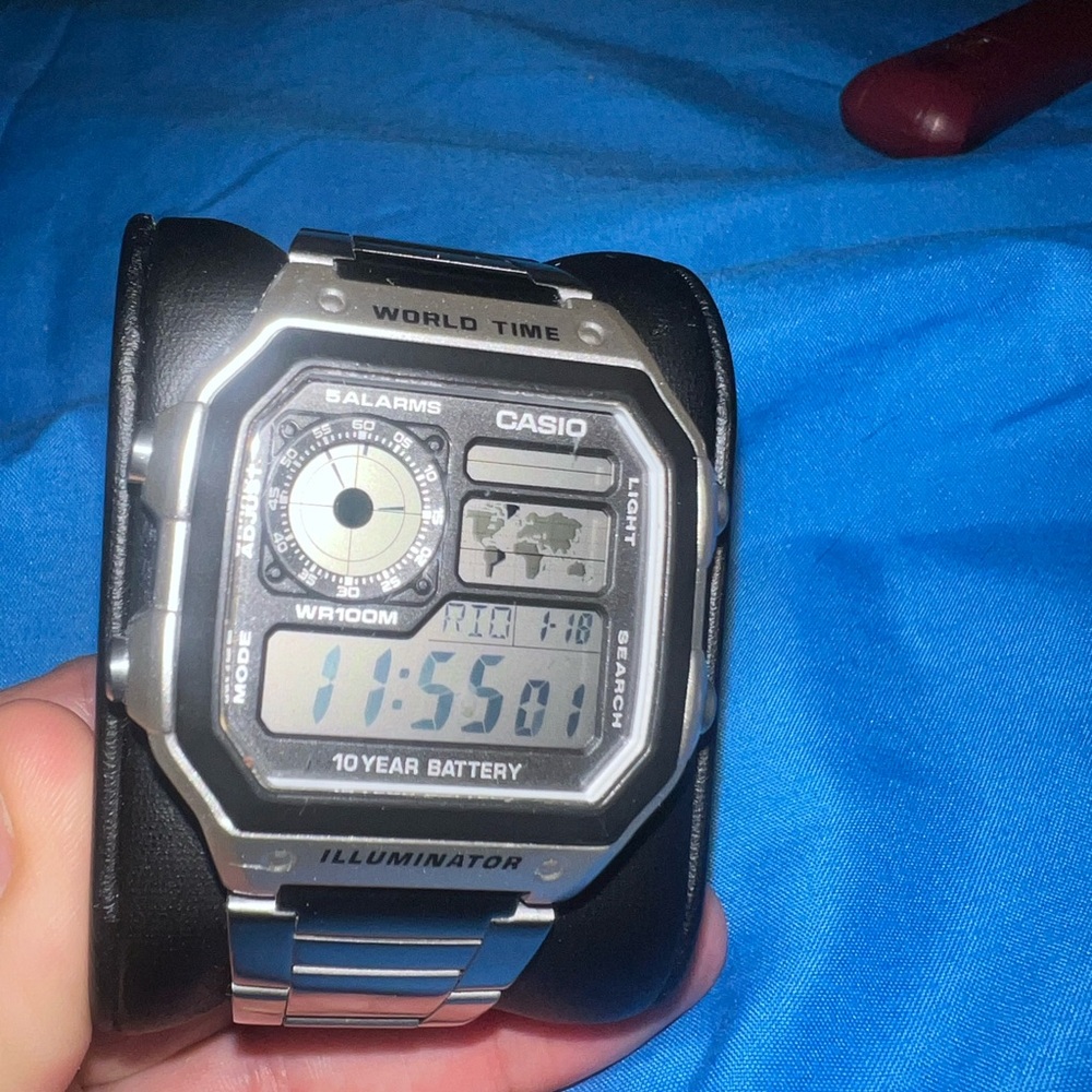 Casio AE1200WH-5AV, Chronograph Watch, Illuminator,  5 Alarms, 10 Year Battery
